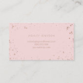 Makeup faux roos gold confetti script on roze visitekaartje (Achterkant)