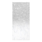 Makeup faux Silver Glitter Marmer Reclamekaart (Achterkant)