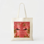 Makeup Florals Eyes Glitter Drift Rood Tote Bag (Voorkant)
