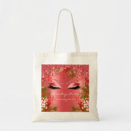 Makeup Florals Eyes Glitter Drift Rood Tote Bag