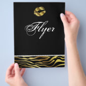 Makeup Flyer Hair Salon Nail Zebra Silver en Gold (Hand)