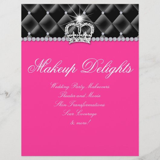 Makeup Flyer Hair Salon Satin Diamonds Black (Voorkant)