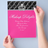 Makeup Flyer Hair Salon Satin Diamonds Black (Hand)