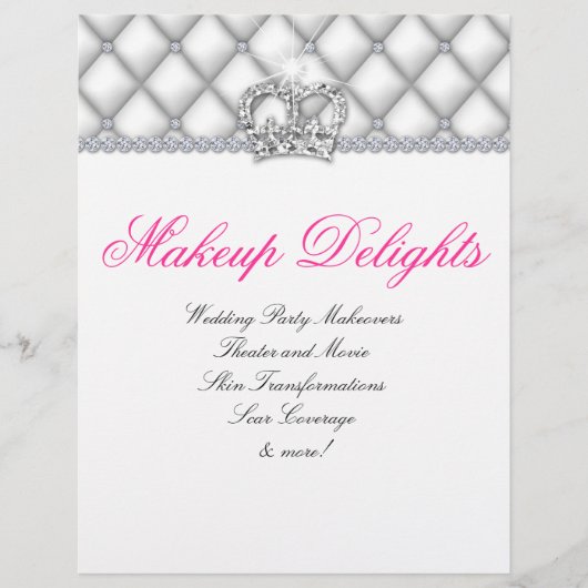 Makeup Flyer Hair Salon Satin Diamonds White (Voorkant)