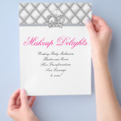 Makeup Flyer Hair Salon Satin Diamonds White (Hand)