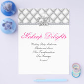 Makeup Flyer Hair Salon Satin Diamonds White (Enkel)