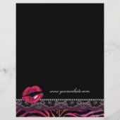 Makeup Flyer Hair Salon Zebra Lips Lace Pink Red (Achterkant)
