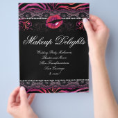 Makeup Flyer Hair Salon Zebra Lips Lace Pink Red (Hand)
