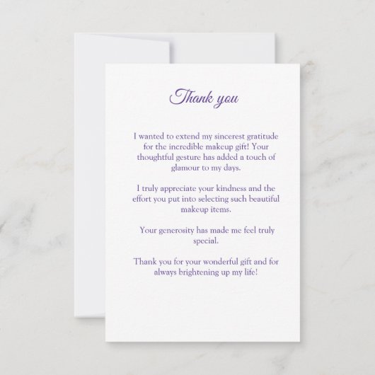 MAKEUP GIRLS BEDANKKAART (Achterkant)