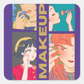 MAKEUP GIRLS VIERKANTE STICKER (Voorkant)
