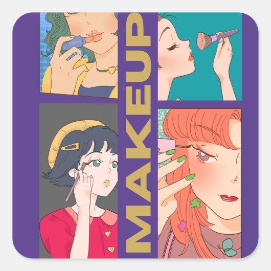MAKEUP GIRLS VIERKANTE STICKER (Voorkant)