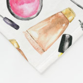 Makeup Girly Chic Monogram Cute Lipstick Lashes Fleece Deken (Hoek)