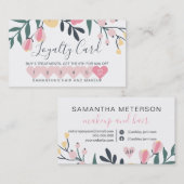 Makeup girly elegant typografie pastel floral klantenkaartje (Voorkant / Achterkant)