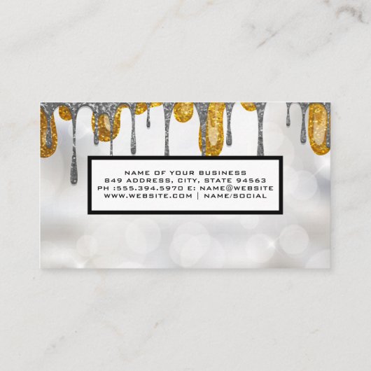 Makeup Glitter Drip | Makeup Artist Visitekaartje (Achterkant)