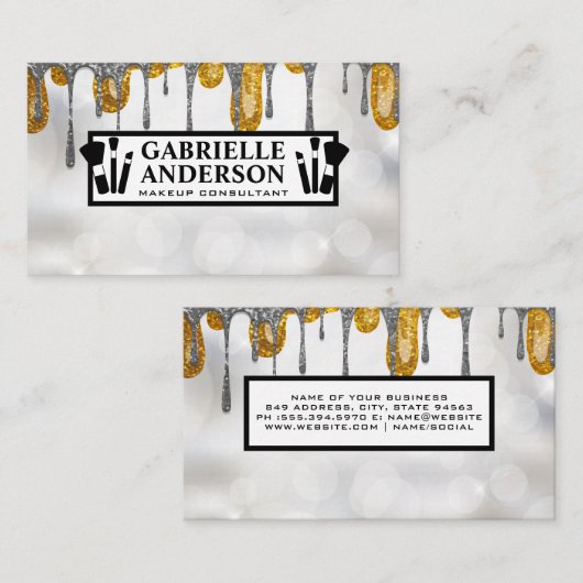 Makeup Glitter Drip | Makeup Artist Visitekaartje (Voorkant / Achterkant)