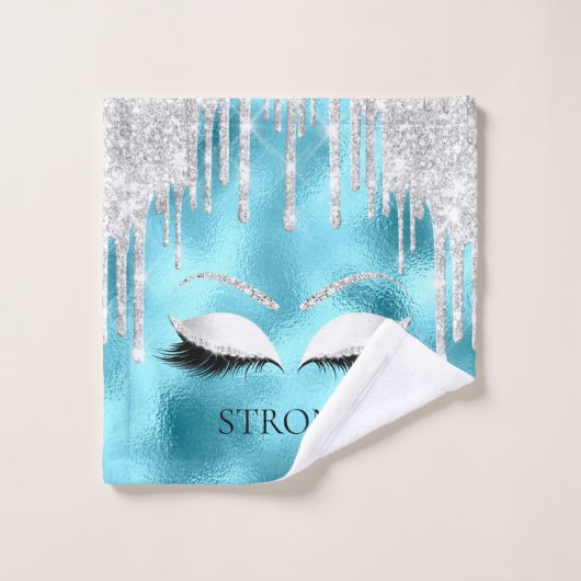 Makeup Glitter Eyes Drift Silver Blue Name Washandje (Wasdoekje)