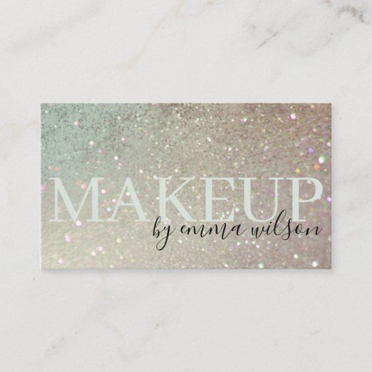Makeup Glitter Green Pink Aqua Shiny Shimmer Visitekaartje (Voorkant)