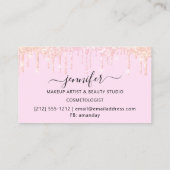 Makeup Glitter Lash Hair Nail Pink Drivers Roos Visitekaartje (Achterkant)