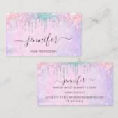 Makeup Glitter Lash Hair Nails Holographic Unicorn Visitekaartje (Voorkant / Achterkant)