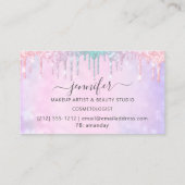 Makeup Glitter Lash Hair Nails Holographic Unicorn Visitekaartje (Achterkant)