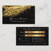 Makeup Gold Black Lashes White Appointes Card Afsprakenkaartje (Voorkant / Achterkant)