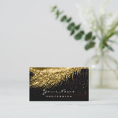 Makeup Gold Black Lashes White Appointes Card Afsprakenkaartje (Staand voorkant)
