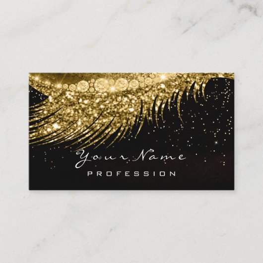 Makeup Gold Black Lashes White Appointes Card Afsprakenkaartje (Voorkant)