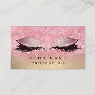 Makeup Gold Blush Pink Glass Eyes Lasht Glitter Visitekaartje