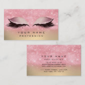 Makeup Gold Blush Pink Glass Eyes Lasht Glitter Visitekaartje (Voorkant / Achterkant)