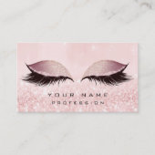 Makeup Gold Blush Pink Glitter Eye Lash Extension Visitekaartje (Voorkant)