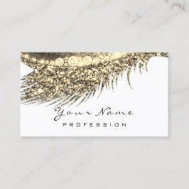 Makeup Gold Glitter Lashes White Appointment Card Afsprakenkaartje