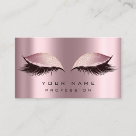 Makeup Gold Roos Roze Glitter Eye Lash Extension Visitekaartje