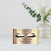 Makeup Gold Sepia Lashes Marble Appointment Card Afsprakenkaartje (Staand voorkant)