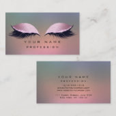 Makeup Gray Ombre Pink Glass Eyes Lasht Glitter Visitekaartje (Voorkant / Achterkant)