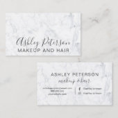 Makeup haar modern trendy chic elegant marmer visitekaartje (Voorkant / Achterkant)
