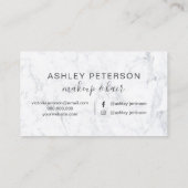 Makeup haar modern trendy chic elegant marmer visitekaartje (Achterkant)