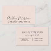 Makeup haar modern trendy chic elegant roze visitekaartje (Voorkant / Achterkant)