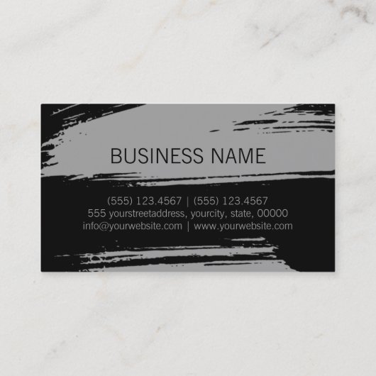 Makeup Haar Style Modern Grey Bruske Visitekaartje (Achterkant)