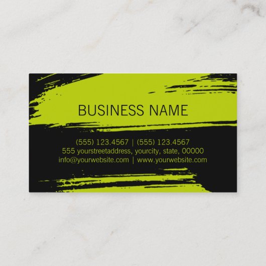 Makeup haarstijl Moderne Limoen penseelstreek Visitekaartje (Achterkant)