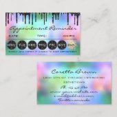 Makeup Hair Appointment Herinder zwart Glitter Visitekaartje (Voorkant / Achterkant)