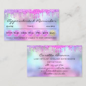 Makeup Hair Appointment Herinneringen Roze schijve Visitekaartje (Voorkant / Achterkant)