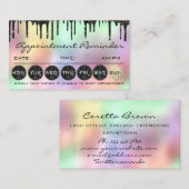 Makeup Hair Appointment Herinneringen zwarte schij Visitekaartje (Voorkant / Achterkant)