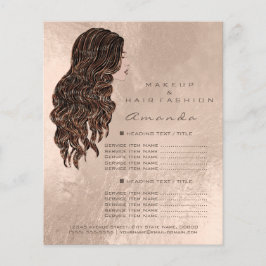 Makeup Hair Beauty Price List Flyer Mermaid Copper