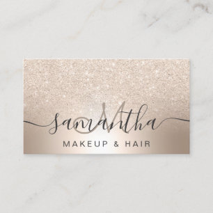 Makeup hair chic gold glitter ombre metallic folie visitekaartje