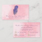 Makeup Hair Dresser Lashes Mermaid Pink Visitekaartje (Voorkant / Achterkant)