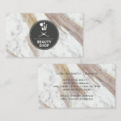 Makeup Hair Kit White Marble Visitekaartje (Voorkant / Achterkant)