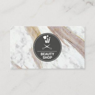 Makeup Hair Kit White Marble Visitekaartje