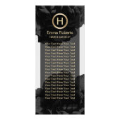Makeup & Hair Modern Monogram Black & Gold Floral Reclamekaart (Achterkant)