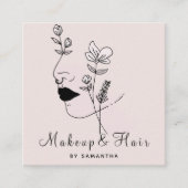 Makeup & Hair Nail Art Drawn Feminine Woman Vierkante Visitekaartje (Voorkant)