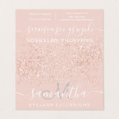 Makeup hair roos gold glitter pastel afspraak visitekaartje (Buitenkant ongevouwen)